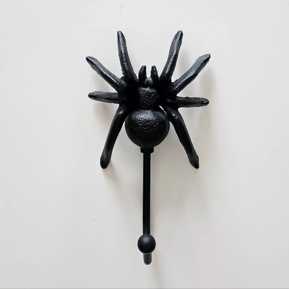 Vintage Inspired Black Cast Iron Tarantula Spider Wall Hook